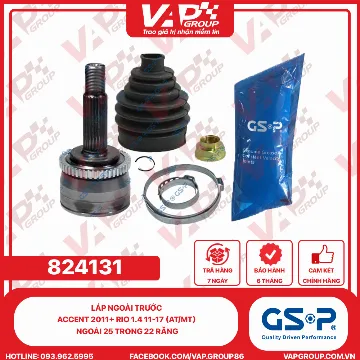 GSP Láp Ngoài Trước Accent 2011+ RIO 1.4 11-17 (AT/MT) Ngoài 25 Trong 22 Răng