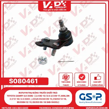 GSP Rotuyn Trụ Đứng Trước Dưới Trái Toyota Camry 2.0 2006- / 2.4 06-12 / 2.5 3.5 09-17, Avalon 2.5 12-18 / 3.5 2005-, Lexus Es240 09-12, Es250 12-18, Es300H 12-15, Es350 06-18 (MB-9405L)