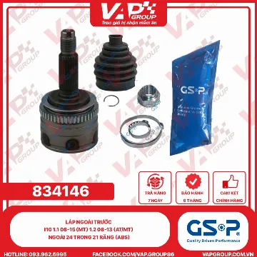 GSP Láp Ngoài Trước i10 1.1 08-15 (MT) 1.2 08-13 (AT/MT) Ngoài 24 trong 21 răng (ABS)