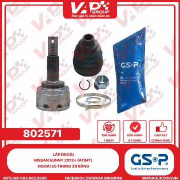 GSP Láp Ngoài Nissan Sunny 2012+ (AT/MT) Ngoài 25 Trong 29 Răng