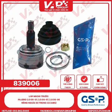 GSP Láp Ngoài Trước Pajero 3.0 00-07, 3.5 00-07, 3.8 00-06, Răng Ngoài 30 Trong 33 (Abs)