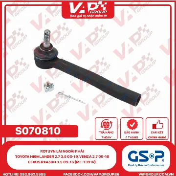GSP Rotuyn Lái Ngoài Phải Toyota Highlander 2.7 3.5 05-19, Venza 2.7 05-16, Lexus RX450H 3.5 09-15 (ME-T391R)