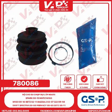 GSP BỘ CAO SU chụp bụi LÁP ngoài Spark 08-15 Matiz M100 M150 00-16 GETZ 02-11 Mazda 2 03-07 323 89-94 SWIFT Spectra 00-06 Premacy 99-05 Getz 05-11