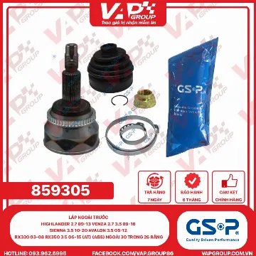 GSP LÁP ngoài trước Highlander 2.7 09-13 Venza 2.7 3.5 09-16 Sienna 3.5 10-20 Avalon 3.5 05-12 RX330 03-08 RX350 3.5 06-15 (AT) (ABS) Ngoài 30 trong 26 răng