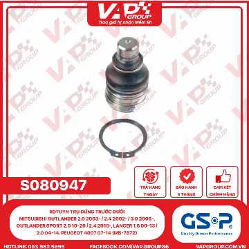 GSP Rotuyn Trụ Đứng Trước Dưới Mitsubishi Outlander 2.0 2003- / 2.4 2002- / 3.0 2006-, Outlander Sport 2.0 10-20 / 2.4 2015-, Lancer 1.6 00-13 / 2.0 04-14, Peugeot 4007 07-14 (MB-7872)