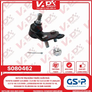 GSP Rotuyn Trụ Đứng Trước Dưới Phải Toyota Camry 2.0 2006- / 2.4 06-12 / 2.5 3.5 09-17, Avalon 2.5 12-18 / 3.5 2005-, Lexus Es240 09-12, Es250 12-18, Es300H 12-15, Es350 06-18 (MB-9405R)