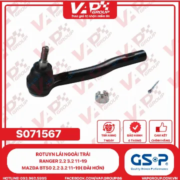 GSP Rotuyn Lái Ngoài Trái Ranger 2.2 3.2 11-19 mazda Bt50 2.2 3.2 11-19( Dài hơn)
