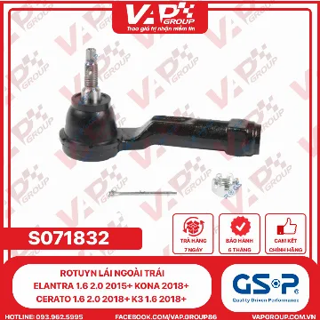 GSP Rotuyn lái ngoài TRÁI Elantra 1.6 2.0 2015+ Kona 2018+ Cerato 1.6 2.0 2018+ K3 1.6 2018+