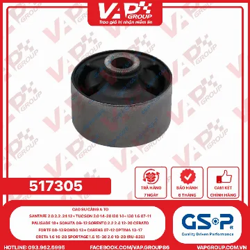 GSP Cao Su Càng A TO Santafe 2.0 2.2 .24 12+ Tucson 2.0 14-20 I20 14+ I30 1.6 07-11 Palisade 18+ Sonata 09-12 Sorento 2.2 2.4 12-20 Cerato Forte 08-13 Rondo 13+ Carens 07-12 Optima 13-17 Creta 1.6 16-20 Sportage 1.6 15-20 2.0 10-20 (RU-826)