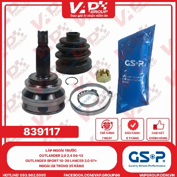 GSP Láp Ngoài Trước Outlander 2.0 2.4 06-13 Outlander Sport 10-20 Lancer 2.0 07+ Ngoài 28 Trong 35 Răng
