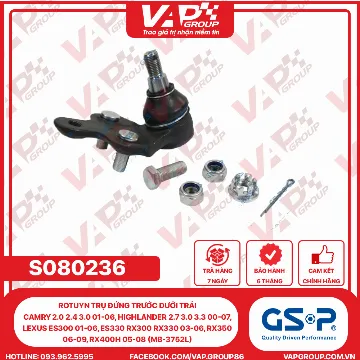 GSP Rotuyn Trụ Đứng Trước Dưới Trái Camry 2.0 2.4 3.0 01-06, Highlander 2.7 3.0 3.3 00-07, Lexus Es300 01-06, Es330 Rx300 Rx330 03-06, Rx350 06-09, Rx400H 05-08 (MB-3752L)