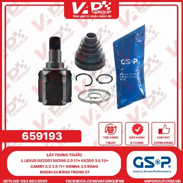 GSP LÁP TRONG TRƯỚC L LEXUS RX200T RX300 2.0 17+ RX350 3.5 15+, CAMRY 2.5 3.5 11+ SIENNA 3.5 RĂNG NGOÀI 24 RĂNG TRONG 27
