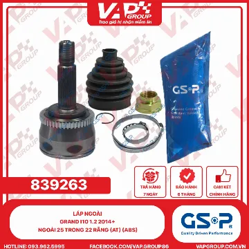 GSP Láp ngoài Grand I10 1.2 2014+ Ngoài 25 trong 22 răng (AT) (ABS)