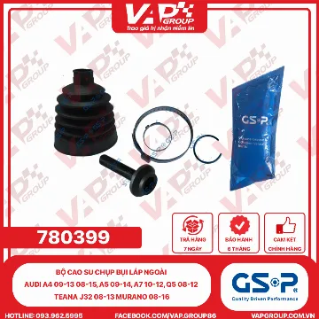 GSP BỘ CAO SU chụp bụi LÁP ngoài Audi A4 09-13 08-15, A5 09-14, A7 10-12, Q5 08-12 Teana J32 08-13 Murano 08-16