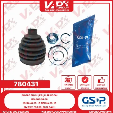 GSP BỘ CAO SU chụp bụi LÁP ngoài Koleos 08-16 Murano 08-16 Sienna 06-10 BMW X5 E53 00-06 (2 cầu))