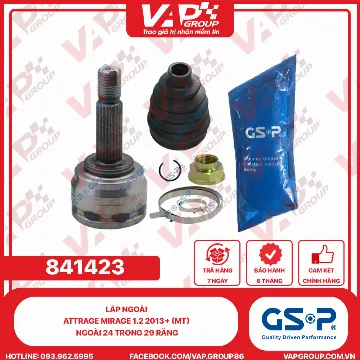 GSP Láp Ngoài Attrage Mirage 1.2 2013+ (MT) Ngoài 24 Trong 29 Răng