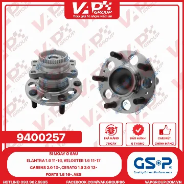 GSP Bi Moay Ơ Sau Elantra 1.6 11-16, Veloster 1.6 11-17, Carens 2.0 13-, Cerato 1.6 2.0 13-, Forte 1.6 16-. Abs