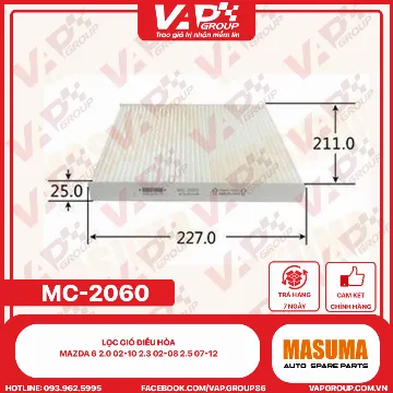Lọc Gió Điều Hòa Mazda 6 2.0 02-10 2.3 02-08 2.5 07-12