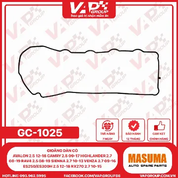 Gioăng Dàn Cò Avalon 2.5 12-18 Camry 2.5 09-17 Highlander 2.7 08-19 Rav4 2.5 08-19 Sienna 2.7 10-13 Venza 2.7 09-16 Es250/Es300H 2.5 12-18 Rx270 2.7 10-15