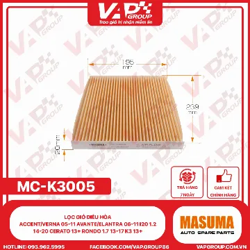 Lọc Gió Điều Hòa Accent/Verna 05-11 Avante/Elantra 06-11 I20 1.2 14-20 Cerato 13+ Rondo 1.7 13-17 K3 13+
