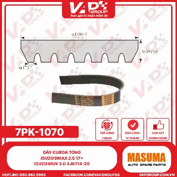 Dây Curoa Tổng ISUZU Dmax 2.5 17+ izuzu MuX 3.0 4JK114-20