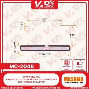 Lọc Gió Điều Hòa Mazda CX5 2.0 2.5 2011+ Mazda 3 1.5 13-18 1.6 03+ 2.0 2013+ Mazda 6 2.0 2.5 2012+
