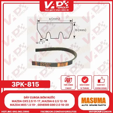 Dây Curoa Bơm Nước Mazda Cx5 2.5 11-17 , Mazda 6 2.5 12-18 , Mazda Mx5 1.5 19- , Genesis G80 2.0 16-20