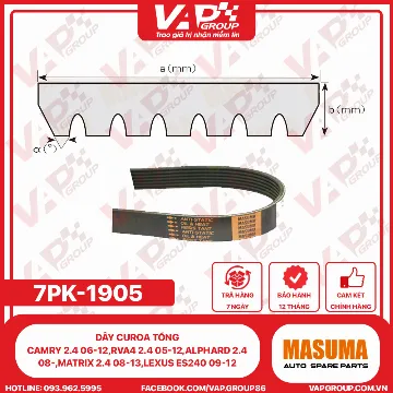 Dây Curoa Tổng Camry 2.4 06-12,Rva4 2.4 05-12,Alphard 2.4 08-,Matrix 2.4 08-13,Lexus Es240 09-12
