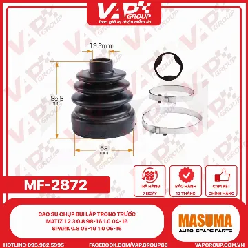CAO SU CHỤP BỤI láp trong trước Matiz 1 2 3 0.8 98-16 1.0 04-16, Spark 0.8 05-19 1.0 05-15