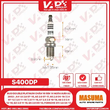 Bugi Double Platinum Chân 16 Ren 14 Ngắn Audi A3 2002-, A4 1.8 2.8 07-16, A5 2.0 07-17, A6 2.0 04-19 / 2.4 97-12 / 2.5 11-19 / 2.8 11-19, A7 2.5 2.8 10-18, A8 2.0 2.5 12-18, Q3 2.0 11-19, Q5 2.0 09-19, Porsche 911 3.6 04-13