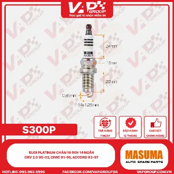 Bugi Platinum Chân 16 Ren 14 Ngắn Crv 2.0 95-02, Civic 91-95, Accord 93-97