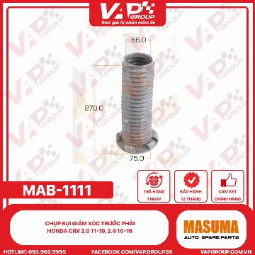 Chụp bụi giảm xóc trước phải honda crv 2.0 11-19, 2.4 10-16