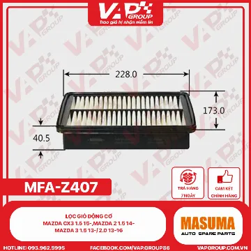Lọc Gió Động Cơ Mazda Cx3 1.5 15-,Mazda 2 1.5 14- , Mazda 3 1.5 13-/ 2.0 13-16.