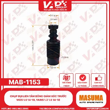 Chụp Bụi Liền Tăm Bông Giảm Xóc Trước Vios 1.5 14-18, Yaris 1.3 1.5 14-18