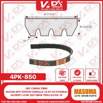 Dây Curoa Tổng SUZUKI APV TOYOTA COROLLA 1.6 97-01 HYUNDAI ACCENT 1.4 06-2011 Bmw 760Li 6.0 08-16