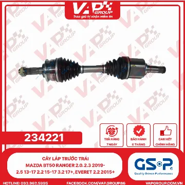 GSP Cây Láp Trước TRÁI MAZDA BT50 Ranger 2.0. 2.3 2019- 2.5 13-17 2.2 15-17 3.2 17+, Everet 2.2 2015+
