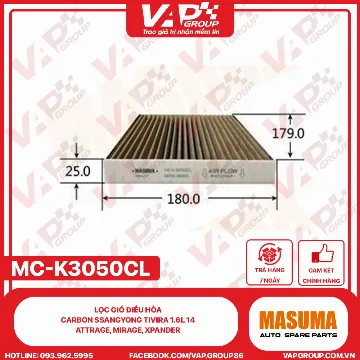 Lọc Gió Điều Hòa CARBON Ssangyong Tivira 1.6L 14, Attrage, Mirage, Xpander