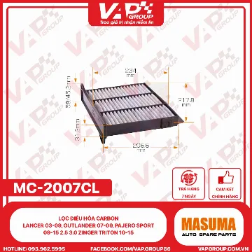 Lọc Điều Hòa CARBON Lancer 03-09, Outlander 07-09, Pajero Sport 09-15 2.5 3.0 Zinger Triton 10-15