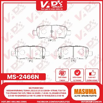 Má Phanh Sau NISSAN MURANO, Teana J32 2.0 2.5 3.5 2008+ Xtrail T30 T31 T32 (Phanh Tay Cơ), Tiida 1.6 2005+ / 1.8 06-13, Grand Vitara 2.0 08-19 Qashqai 2.0 08-15 Juke 10-19 Koleos 2.5 08-16