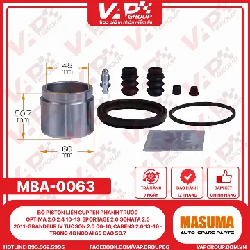 Bộ Piston Liền Cuppen Phanh Trước Optima 2.0 2.4 10-13, Sportage 2.0 Sonata 2.0 2011-GRANDEUR IV Tucson 2.0 06-10, Carens 2.0 13-16 - Trong 48 Ngoài 60 Cao 50.7