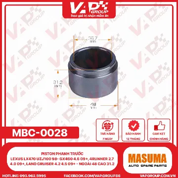 Piston Phanh Trước Lexus LX470 UZJ100 98- Gx460 4.6 09+, 4Runner 2.7 4.0 09+, Land Cruiser 4.2 4.5 09+ - Ngoài 48 Cao 31.2