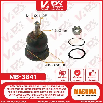 Rotuyn Trụ Đứng Trước Trên 4 Runner 2.7 09-11/4.0 02-15/4.7 02-20, Cruiser 100 98-07/Cruiser 200 07-15, Cruiser Prado 120 02-09/Cruiser Prado 150 2.7 4.0 09-/2.8 15-/3.0 09-17, Lexus Gx400 12-17, Gx460 09-, Gx470 02-09, Lx450D 15-, Lx470 98-07, Lx570 07-