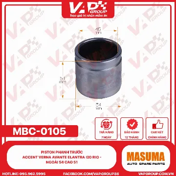 Piston Phanh Trước ACCENT VERNA AVANTE ELANTRA I20 RIO - Ngoài 54 Cao 51