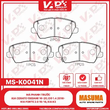 Má Phanh Trước KIA Cerato (Sedan) 16-20, I30 1.4 2016- Kia Forte 2.0 15-18, Kia K3