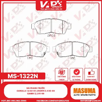 Má phanh trước COROLLA 1.6 92-01, Crown 2.4 95-99, Camry 2.2 91-99