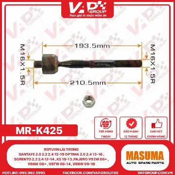 Rotuyn Lái Trong Santafe 2.0 2.2 2.4 12-19 Optima 2.0 2.4 13-16 , Sorento 2.2 2.4 12-14 , K5 10-13 ,Pajero V93W 06+ , V98W 08+ , V97W 06-14 , V88W 09-18