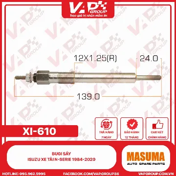 Bugi Sấy Isuzu Xe Tải N-Serie 1984-2020
