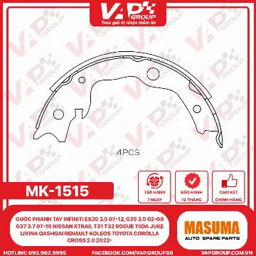 guốc phanh tay Infiniti Ex35 3.5 07-12, G35 3.5 02-08 G37 3.7 07-16 Nissan XTRAIL T31 T32 ROGUE TIIDA JUKE LIVINA QASHQAI RENAULT KOLEOS TOYOTA COROLLA CROSS 2.0 2022-