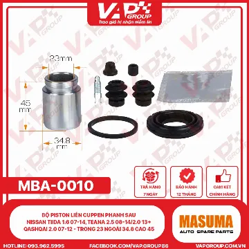 Bộ Piston Liền Cuppen Phanh Sau NISSAN TIIda 1.6 07-14, Teana 2.5 08-14/2.0 13+, Qashqai 2.0 07-12 - Trong 23 Ngoài 34.8 Cao 45