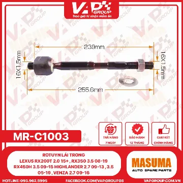 Rotuyn Lái Trong Lexus Rx200T 2.0 15+ , Rx350 3.5 08-19 , Rx450H 3.5 09-15 Highlander 2.7 09-13 , 3.5 05-19 , Venza 2.7 09-16